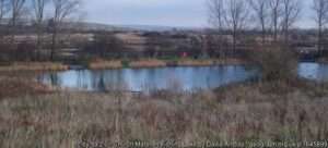 The Back Lake fishing venue at Kemsley viewed on a winter day