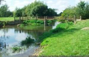 A view of a bridge over the River Cherwell fishing venue near Kidlington