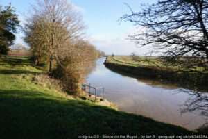 A view of the Royal Military Canal fishery on a sunny winter day