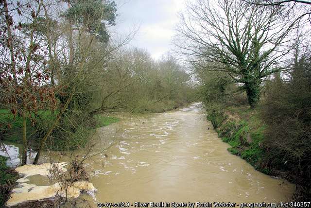 A winter flood view of the Beult at Hunton