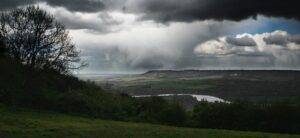 A view across the Medway valley under a cloudy sky