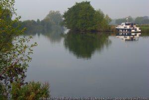 A summer view of the River Thames Charvil angling venue