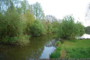 Singleton lake fishing venue on a spring day