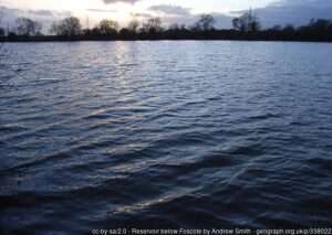 A view across the Hyde Lane Lakes angling venue near Buckingham on a winter day